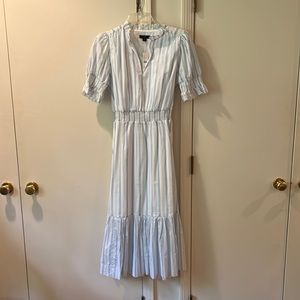 JCrew light blue and white cotton striped dress. Never worn, size small.